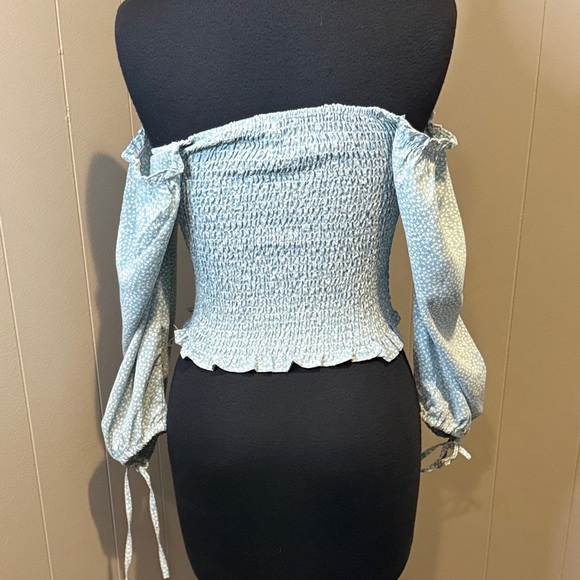 B8 Princess Polly Women’s 0 Light Blue Off-Shoulder Tunic - Picture 4 of 5